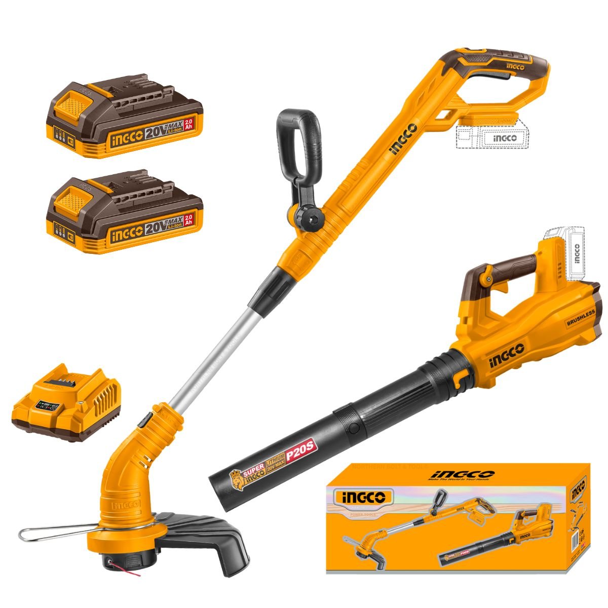 Ingco 2 in 1 Gardening Combo 20 V