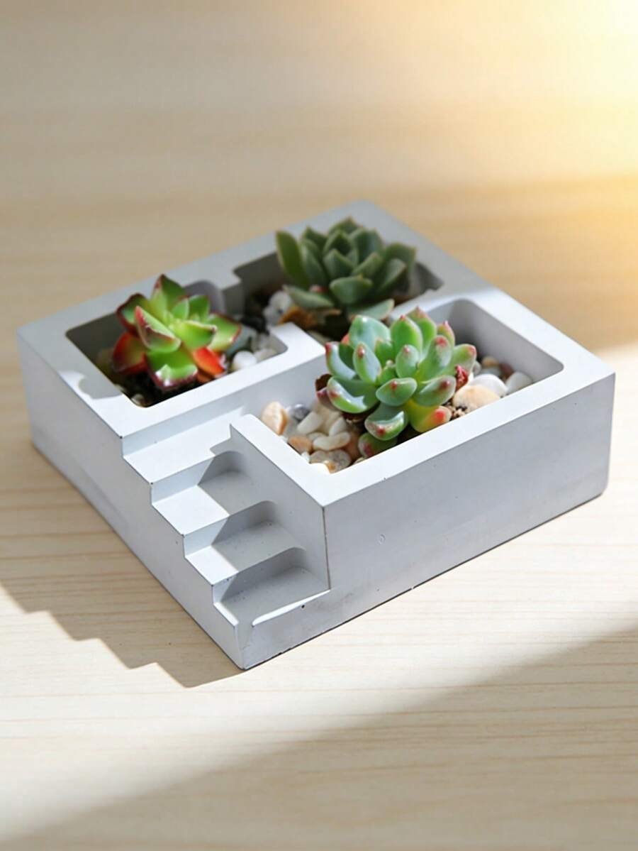Diy Decoration Desktop Ornament Artistic Terraced Succulent Potted Plant